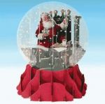 Kartki 3D Fireplace Santa Snow Globe