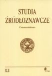 Studia źródłoznawcze Commentationes tom  XLII