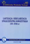 Laicyzacja i sekularyzacja społeczeństwa nowożytnego XVI-XVIII w